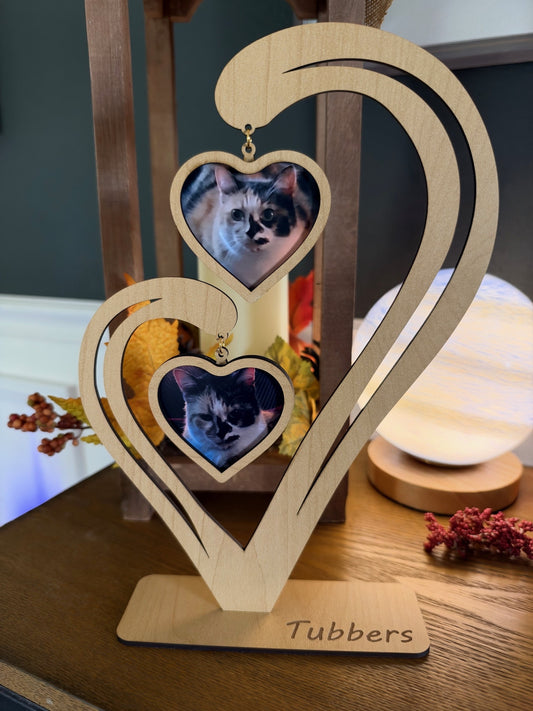 Personalized Pet Memorial Photo Heart – Dog & Cat Loss Gift.