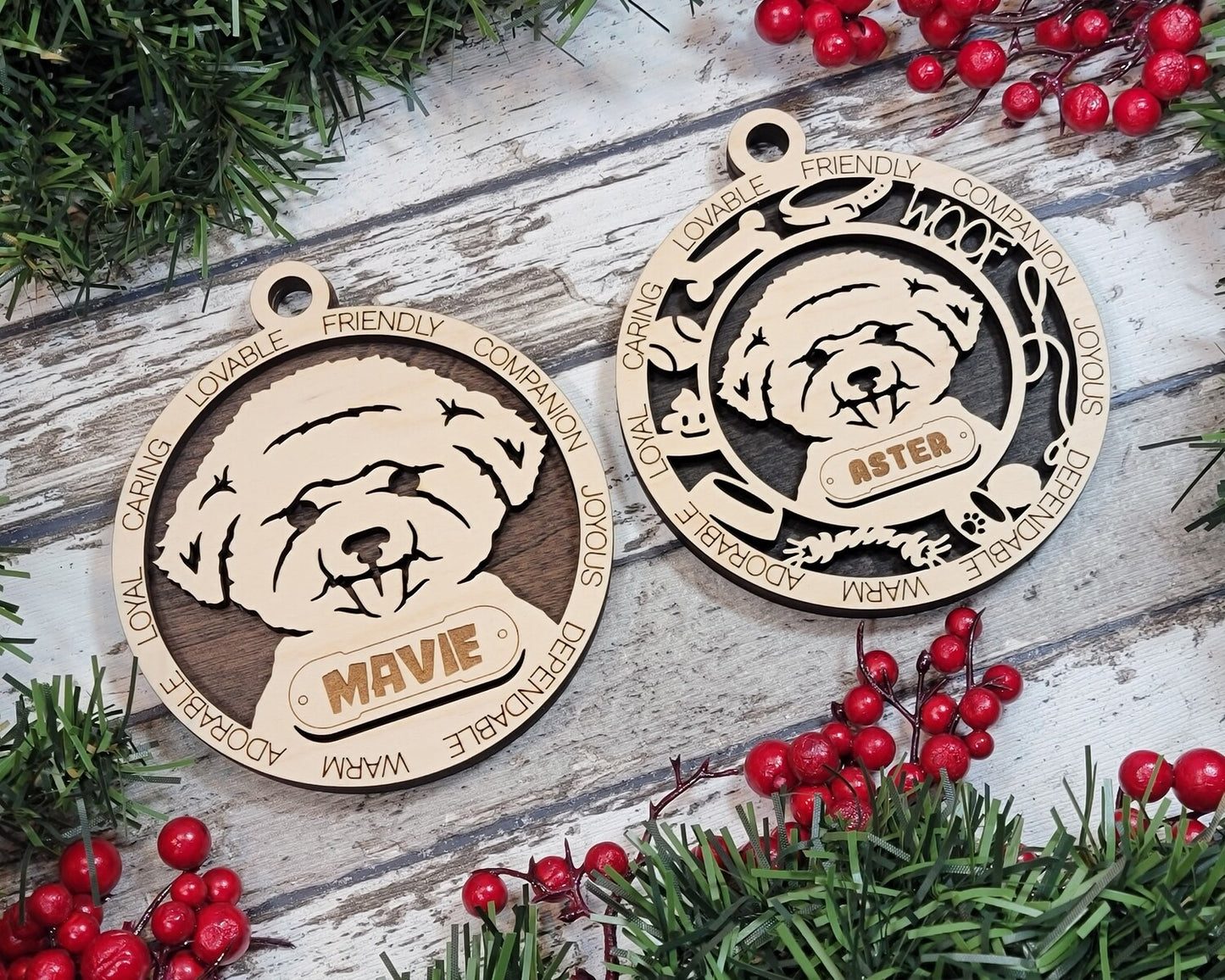 Custom Adorable Dog Ornament