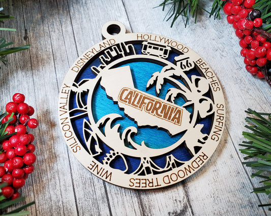 California Unique State Ornament