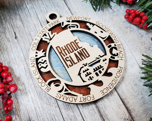 Rhode Island Unique State Ornament