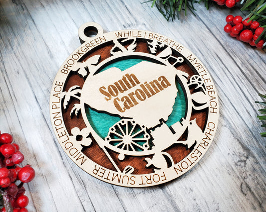 South Carolina Unique State Ornament