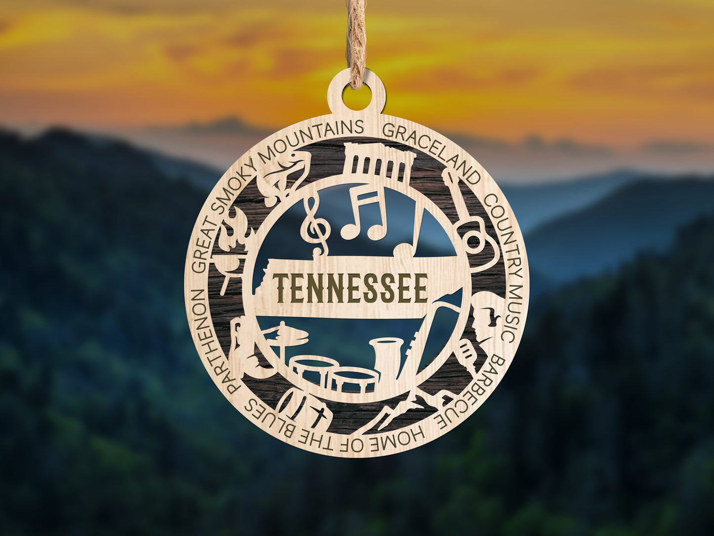Tennessee Unique State Ornament