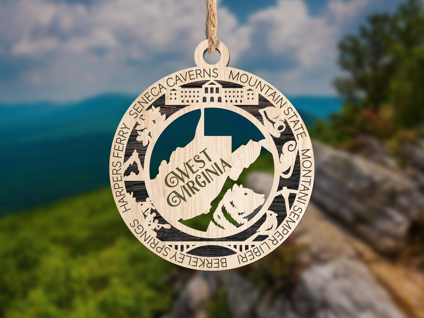 West Virginia Unique State Ornament