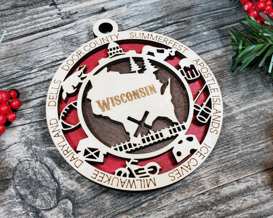 Wisconsin Unique State Ornament