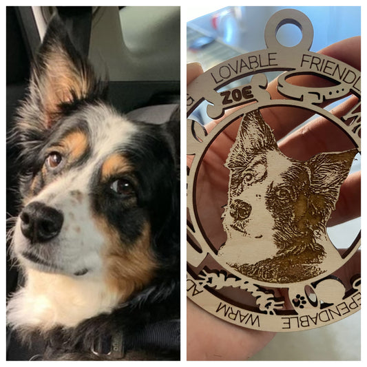 Custom PHOTO Pet Wood Ornament