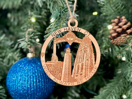New Haven, CT Always Home Wood Ornament