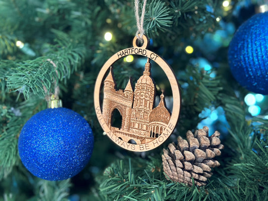 Hartford,CT Always Home Wood Ornament
