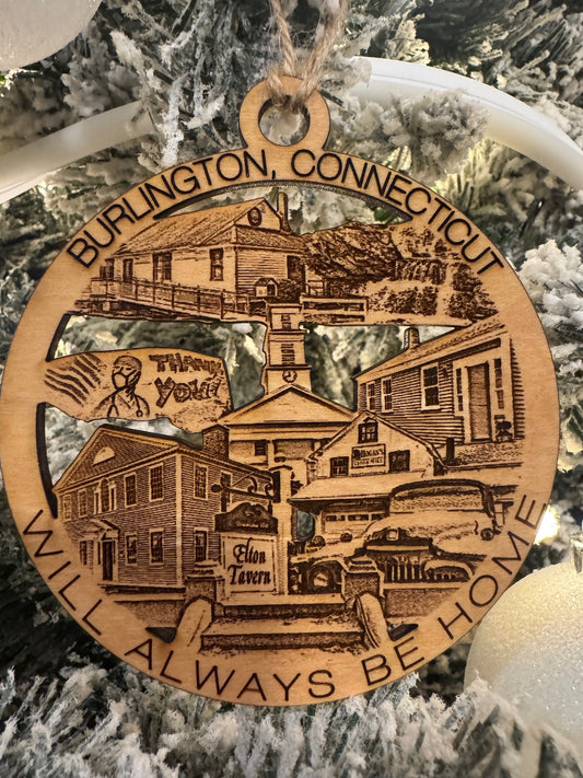 Burlington, CT Always Home Ornament or Magnet