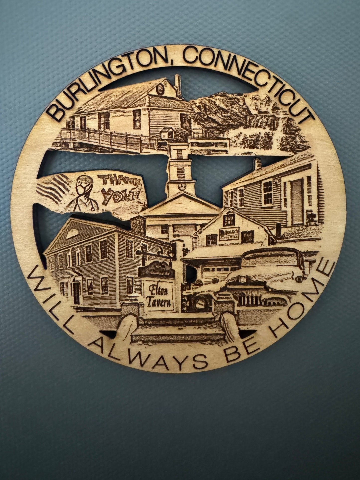 Burlington, CT Always Home Ornament or Magnet