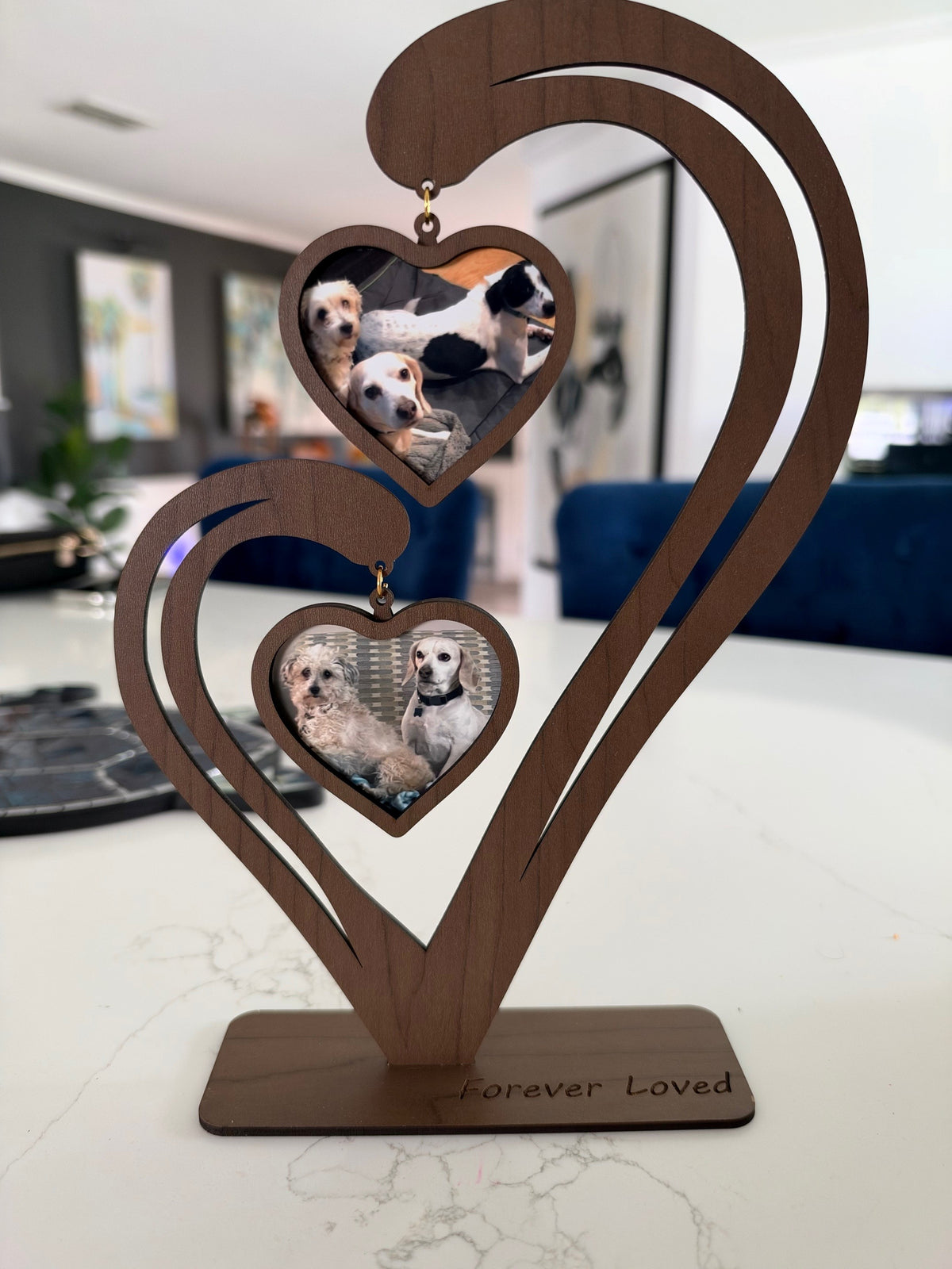 Personalized Pet Memorial Photo Heart – Dog & Cat Loss Gift.