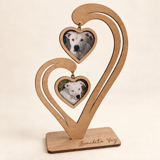 Personalized Pet Memorial Photo Heart – Dog & Cat Loss Gift.