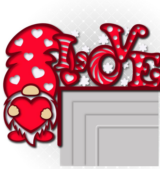 Gnome Love Door Hug Multi Layered