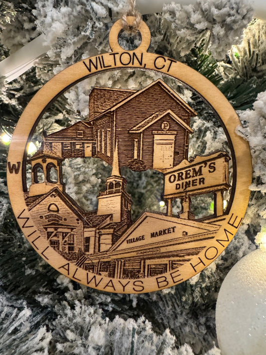 Wilton, CT Always Home Ornament or Magnet