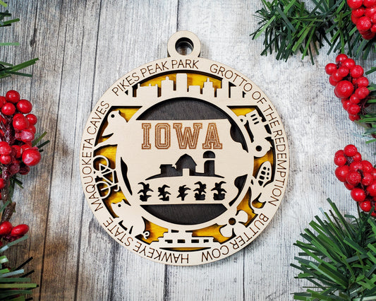 Iowa Unique State Ornament