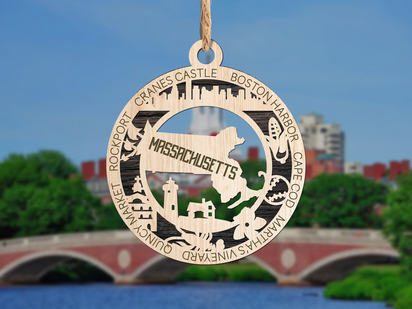 Massachusetts Unique State Ornament