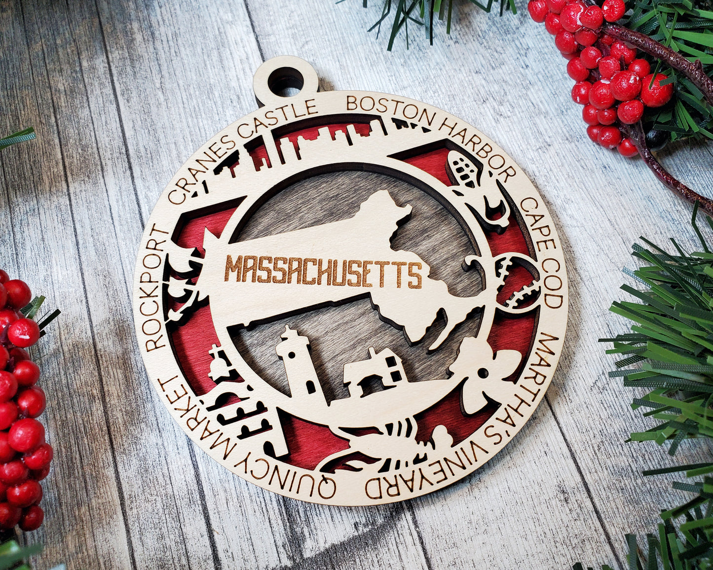 Massachusetts Unique State Ornament