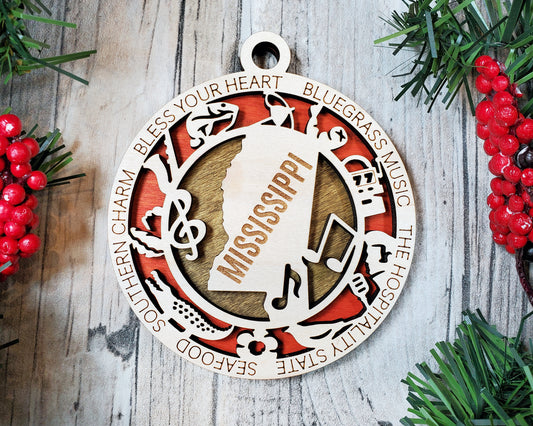 Mississippi Unique State Ornament