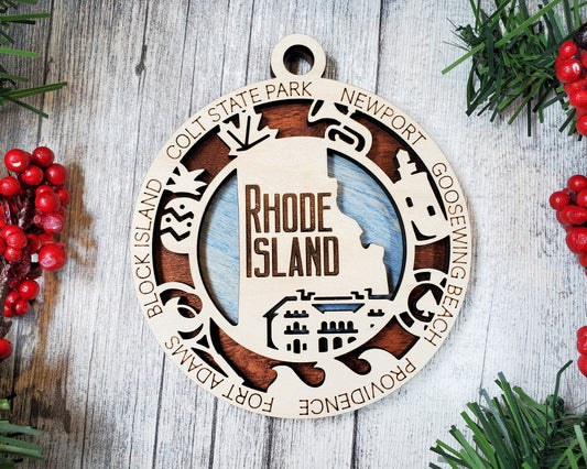 Rhode Island Unique State Ornament