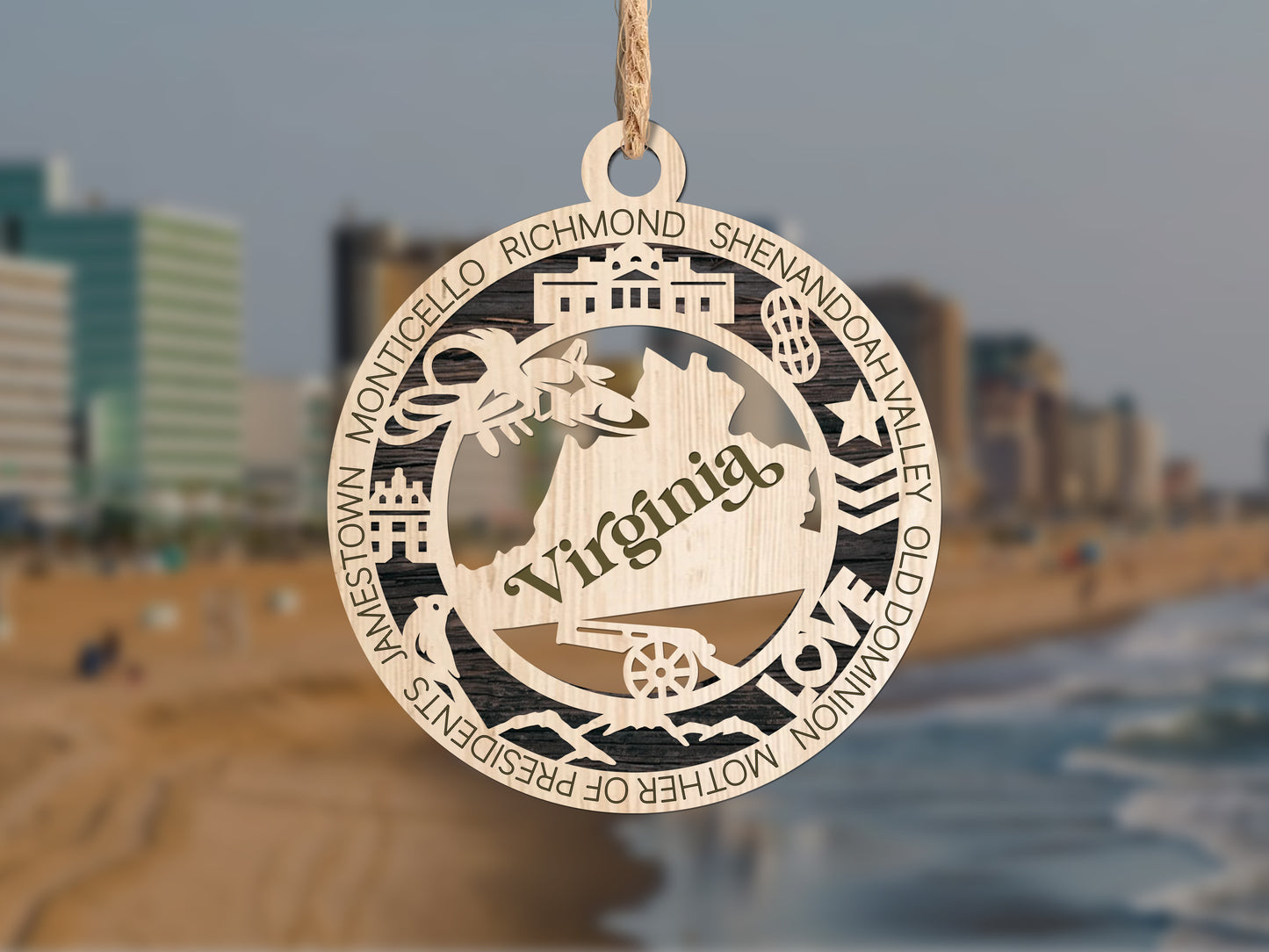 Virginia Unique State Ornament