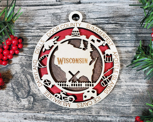 Wisconsin Unique State Ornament