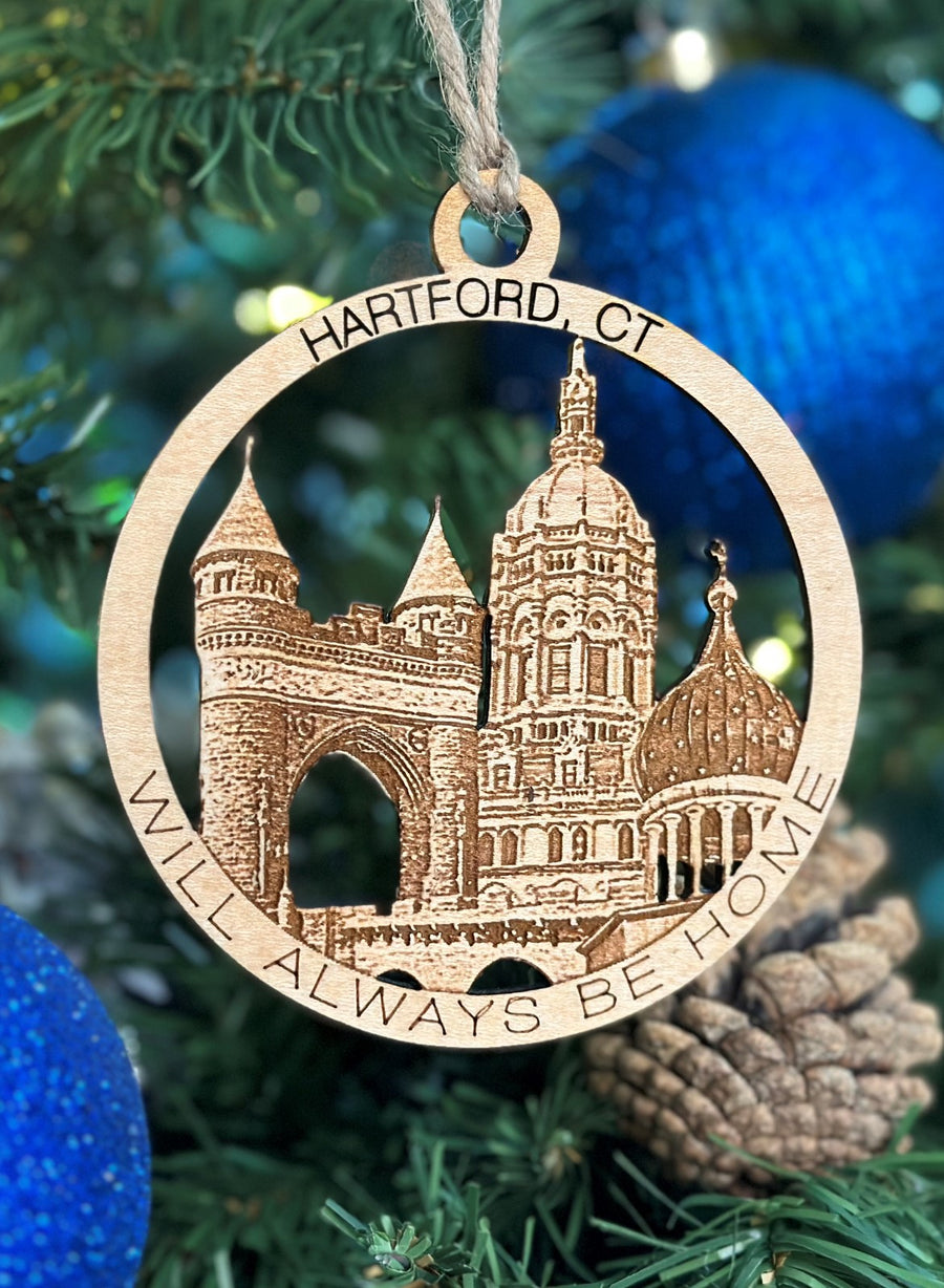 Hartford,CT Always Home Wood Ornament