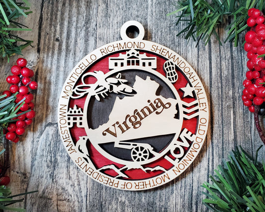 Virginia Unique State Ornament